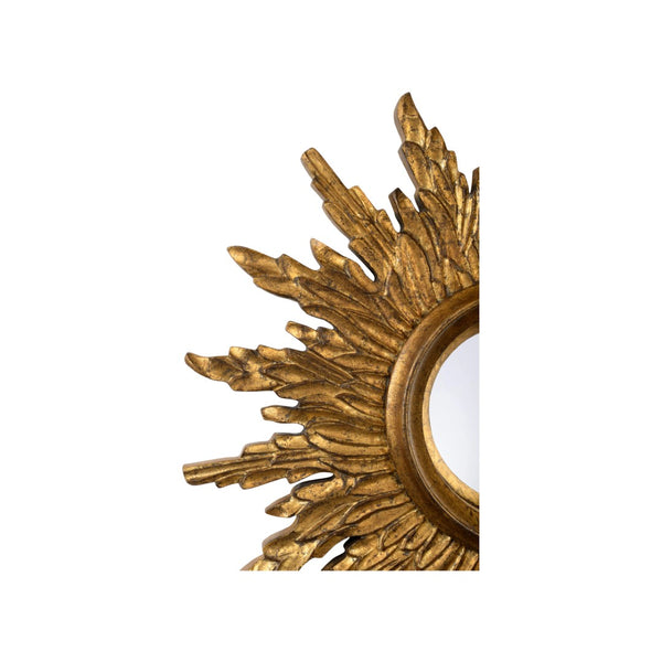 Chelsea House Sunbeam Ornate Sunburst Mirror 25" Convex Antique Gold Finish — Radiant Focal Point For Entryways 385941