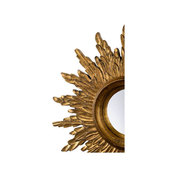 Chelsea House Sunbeam Ornate Sunburst Mirror 25" Convex Antique Gold Finish — Radiant Focal Point For Entryways 385941