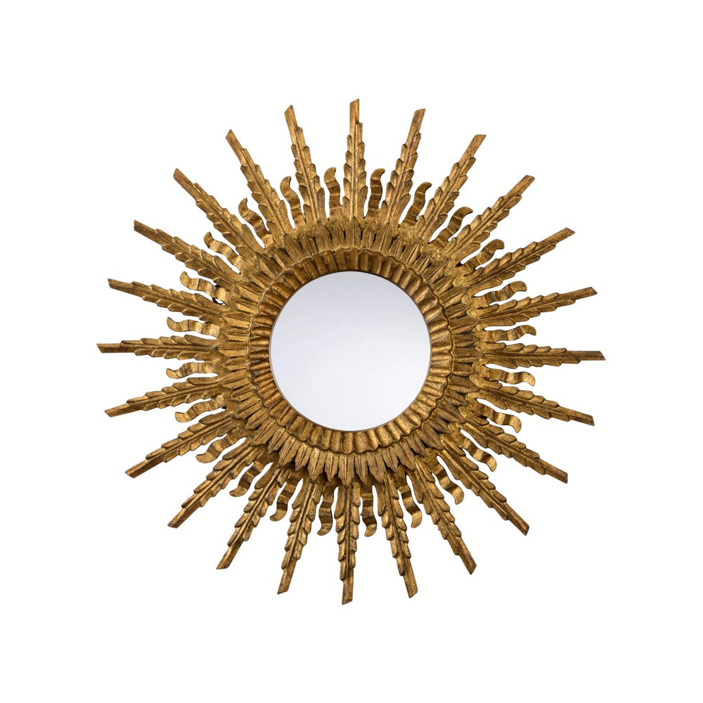 Chelsea House Lumiance Antique Gold Convex Wall Mirror — 24" Ornate Sculptural Accent For Entryway, Living Room 385943