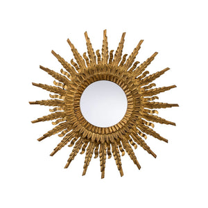 Chelsea House Lumiance Antique Gold Convex Wall Mirror — 24" Ornate Sculptural Accent For Entryway, Living Room 385943