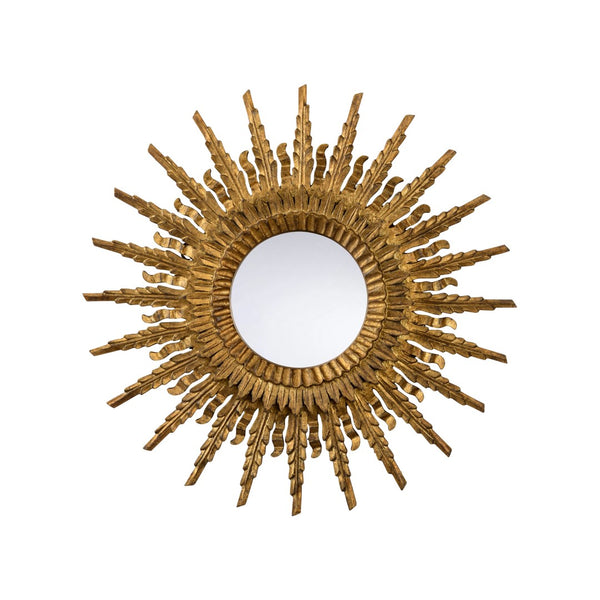 Chelsea House Lumiance Antique Gold Convex Wall Mirror — 24" Ornate Sculptural Accent For Entryway, Living Room 385943
