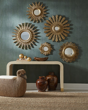 Chelsea House Illuminate Ornate Gold Framed Mirror, 31" Square With Convex Glass, Antique Luxury For Entryway Decor 385944