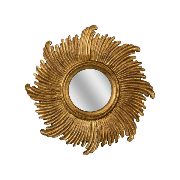 Chelsea House Daybreak Ornate Wall Mirror In Antique Gold — 16" Round Decorative Accent For Entry, Gallery, Powder Room 385945