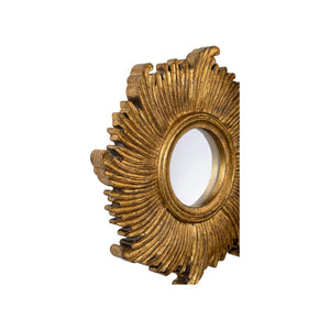 Chelsea House Daybreak Ornate Wall Mirror In Antique Gold — 16" Round Decorative Accent For Entry, Gallery, Powder Room 385945