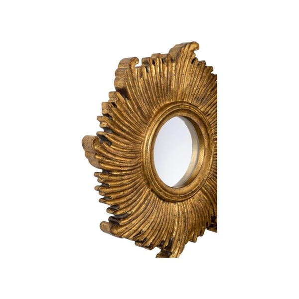 Chelsea House Daybreak Ornate Wall Mirror In Antique Gold — 16" Round Decorative Accent For Entry, Gallery, Powder Room 385945