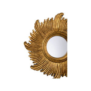 Chelsea House Daybreak Ornate Wall Mirror In Antique Gold — 16" Round Decorative Accent For Entry, Gallery, Powder Room 385945