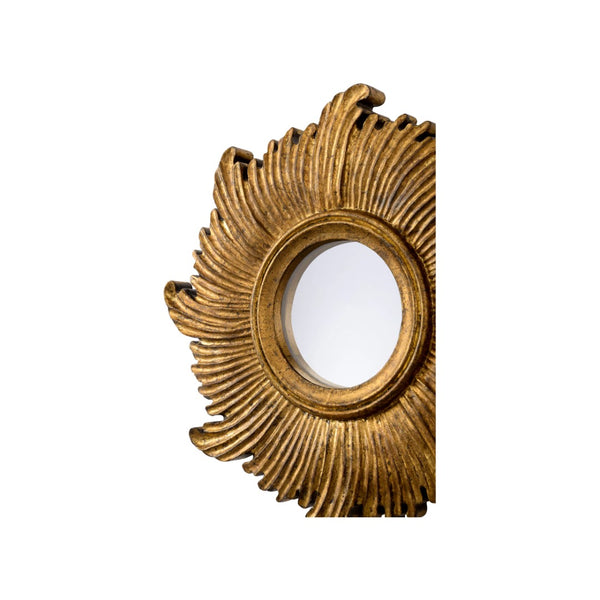 Chelsea House Daybreak Ornate Wall Mirror In Antique Gold — 16" Round Decorative Accent For Entry, Gallery, Powder Room 385945