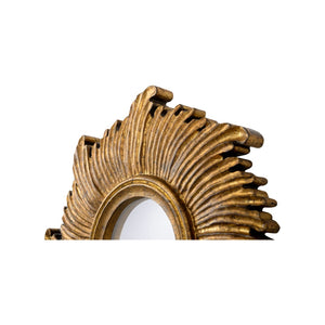 Chelsea House Daybreak Ornate Wall Mirror In Antique Gold — 16" Round Decorative Accent For Entry, Gallery, Powder Room 385945