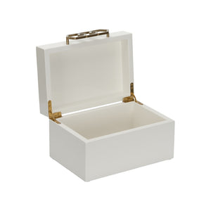 Chelsea House Tiffany Decorative Jewelry Box By Shayla Copas – Glossy White Finish, Gold Honeycomb Latch, Small Elegance 385958