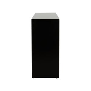 Chelsea House Crane Hand-Painted Gold Mural Cabinet With Hidden Storage, Black Finish — Statement Console 385959