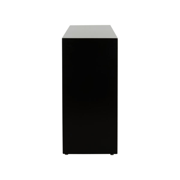 Chelsea House Crane Hand-Painted Gold Mural Cabinet With Hidden Storage, Black Finish — Statement Console 385959