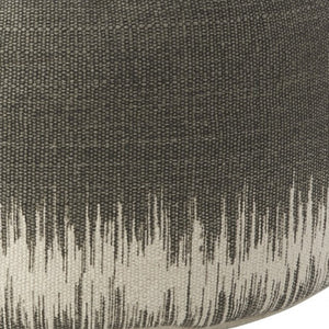 Homeroots 20" Charcoal Cotton Abstract Pouf Ottoman   385960