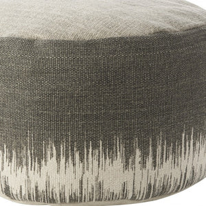 Homeroots 20" Charcoal Cotton Abstract Pouf Ottoman   385960