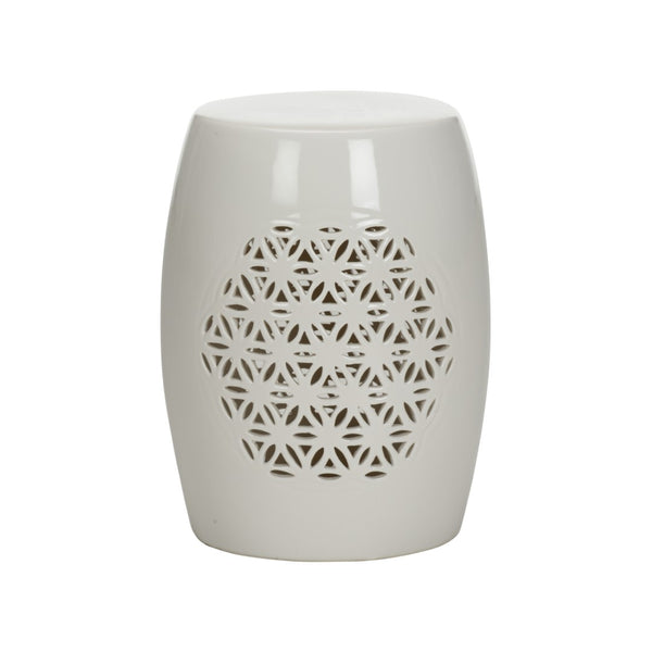 Flower of Life Garden Seat White/Cream 385974 Chelsea House