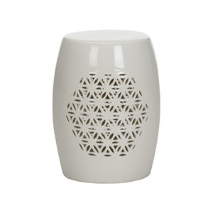 Flower of Life Garden Seat White/Cream 385974 Chelsea House