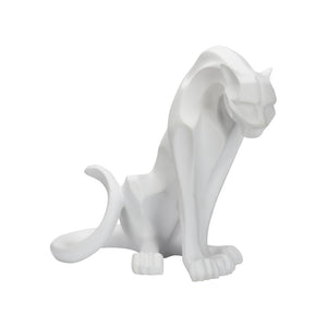 Chelsea House Cat Resin Sculpture 19" H X 17" W Matte White Decorative Figurine For Console, Mantel, Shelf Accent 385981