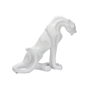 Chelsea House Cat Resin Sculpture 19" H X 17" W Matte White Decorative Figurine For Console, Mantel, Shelf Accent 385981