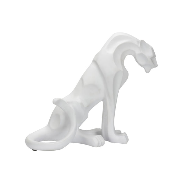 Chelsea House Cat Resin Sculpture 19" H X 17" W Matte White Decorative Figurine For Console, Mantel, Shelf Accent 385981