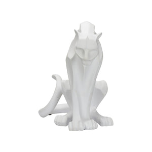 Chelsea House Cat Resin Sculpture 19" H X 17" W Matte White Decorative Figurine For Console, Mantel, Shelf Accent 385981