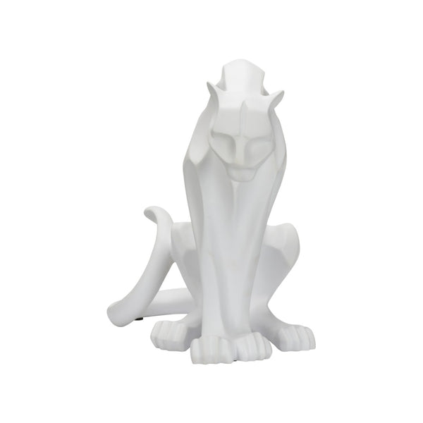 Chelsea House Cat Resin Sculpture 19" H X 17" W Matte White Decorative Figurine For Console, Mantel, Shelf Accent 385981
