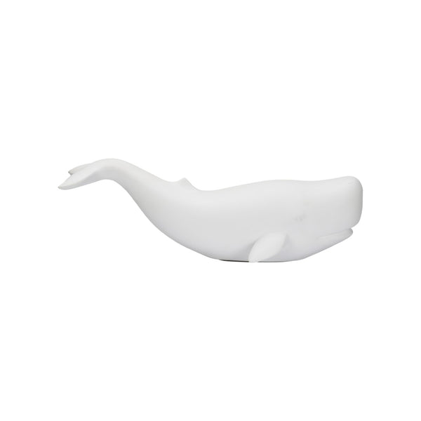 Chelsea House Whale Matte White Resin Sculpture — Coastal Minimalist Decor Accent For Shelves, Mantels, Desks (8"X23") 385982