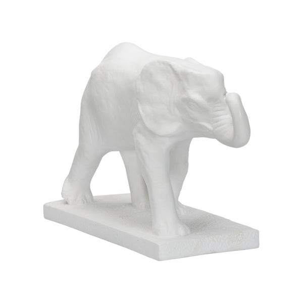 Chelsea House Elephant Matte White Resin Sculpture — Minimalist 14"X22" Accent For Console, Bookshelf, Mantel Decor 385983