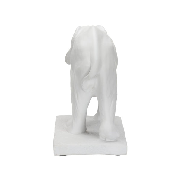 Chelsea House Elephant Matte White Resin Sculpture — Minimalist 14"X22" Accent For Console, Bookshelf, Mantel Decor 385983