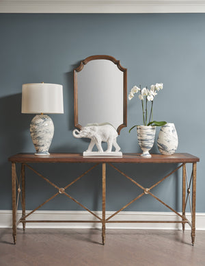 Chelsea House Elephant Matte White Resin Sculpture — Minimalist 14"X22" Accent For Console, Bookshelf, Mantel Decor 385983