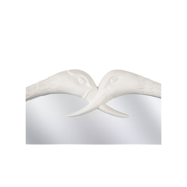 Chelsea House Crane Sculptural Mirror With Rounded Inset — Matte White Tall Wall Accent To Expand Space & Style 385984