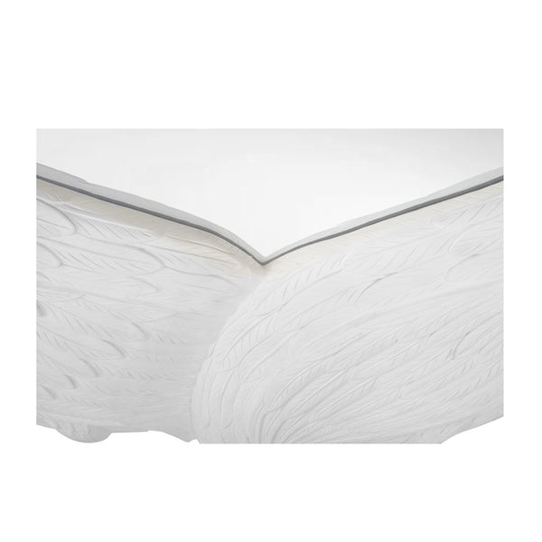 Chelsea House Crane Sculptural Mirror With Rounded Inset — Matte White Tall Wall Accent To Expand Space & Style 385984