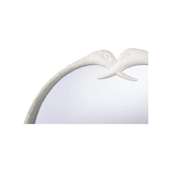 Chelsea House Crane Sculptural Mirror With Rounded Inset — Matte White Tall Wall Accent To Expand Space & Style 385984