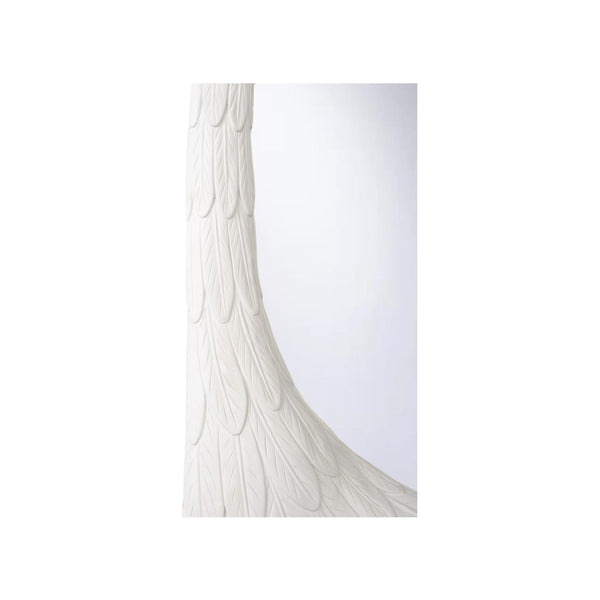 Chelsea House Crane Sculptural Mirror With Rounded Inset — Matte White Tall Wall Accent To Expand Space & Style 385984