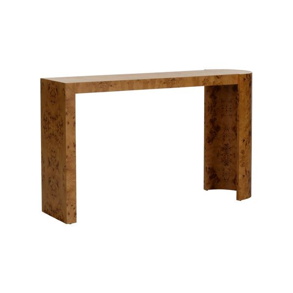 Chelsea House Carnegie Asymmetrical Console Table In Burlwood Veneer — Sculptural Entryway Accent By Wicker 385985