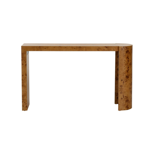 Chelsea House Carnegie Asymmetrical Console Table In Burlwood Veneer — Sculptural Entryway Accent By Wicker 385985