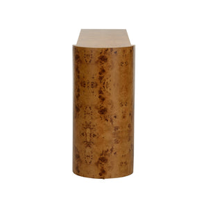 Chelsea House Carnegie Asymmetrical Console Table In Burlwood Veneer — Sculptural Entryway Accent By Wicker 385985