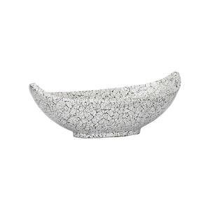 Crackled Long Bowl Black, White/Cream 385997 Chelsea House