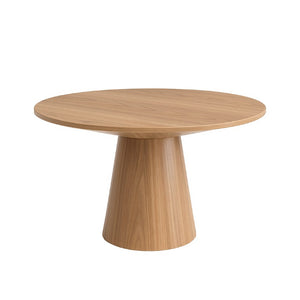Alpine Furniture Cove 59" Round Dining Table — Handcrafted Malaysian Hardwood Pedestal, Mid-Century Modern Style Natural 3859NAT-01