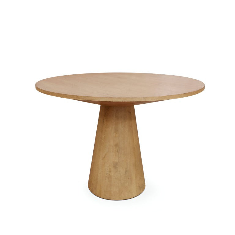 Alpine Furniture Alpine Sculptural 47.5" Round Counter Height Table — Solid Rubberwood Pedestal, Modern Durable Finish Natural 3859NAT-04