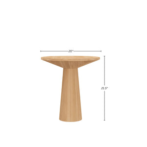 Alpine Furniture Cove Round Side Table - Elegant Malaysian Hardwood Design For Versatile Living Space Solutions Natural Solid Rubberwood & Mindi Veneer 3859nat-20-alpine