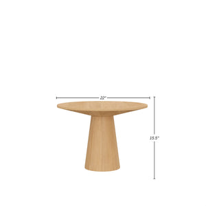 Alpine Furniture Cove Round Side Table – Elegant Malaysian Hardwood Design For Modern Living Spaces And Versatility Natural Solid Rubberwood & Mindi Veneer 3859nat-22-alpine