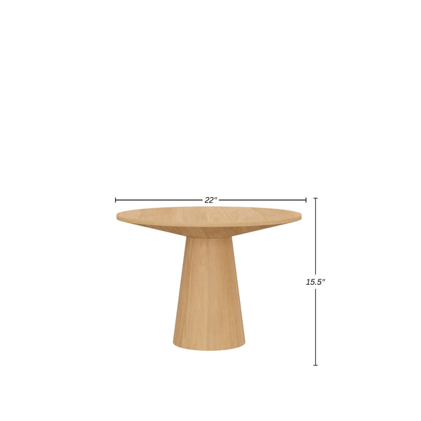 Alpine Furniture Cove Round Side Table – Elegant Malaysian Hardwood Design For Modern Living Spaces And Versatility Natural Solid Rubberwood & Mindi Veneer 3859nat-22-alpine