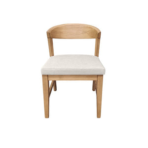 Alpine Furniture Cove Wood Back Chairs with Curved Ergonomic Backs and Padded Upholstery for Farmhouse Dining Room Natural 3859NAT-23