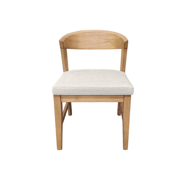 Alpine Furniture Cove Wood Back Chairs with Curved Ergonomic Backs and Padded Upholstery for Farmhouse Dining Room Natural 3859NAT-23