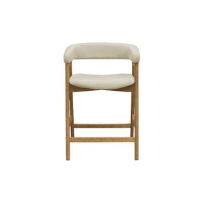 Alpine Furniture Cove Counter Height Chairs Set Of 2 — Mid-Century Padded Seats, Solid Rubberwood Frame, Ergonomic Comfort Natural 3859NAT-43
