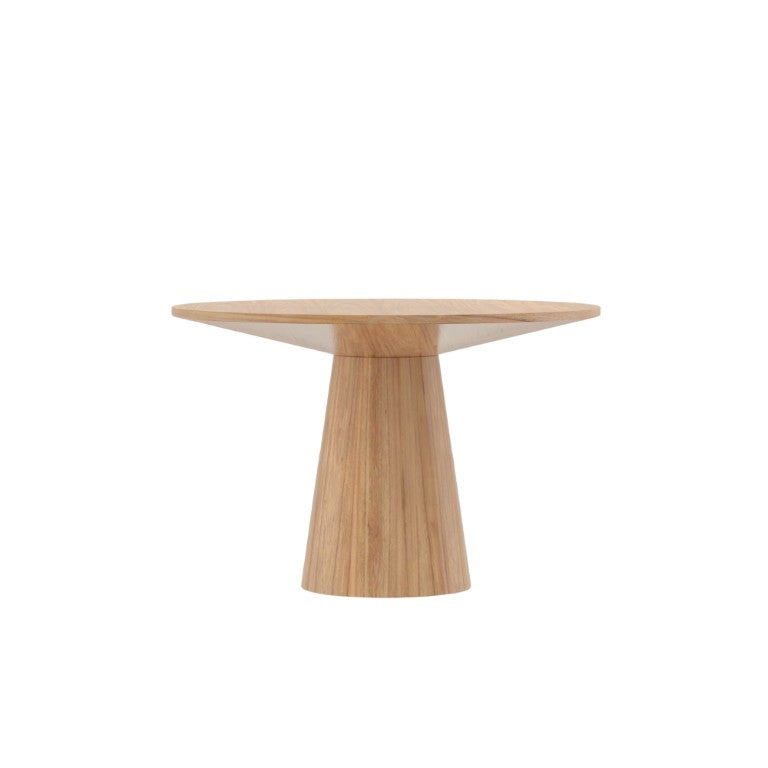 Alpine Furniture Cove Round 47" Dining Table With Tapered Pedestal — Handcrafted Malaysian Hardwood, Mid-Century Modern меб. Natural 3859NAT-47