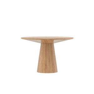 Alpine Furniture Cove Round 47" Dining Table With Tapered Pedestal — Handcrafted Malaysian Hardwood, Mid-Century Modern меб. Natural 3859NAT-47