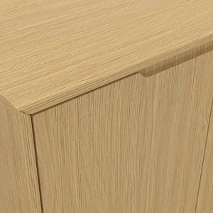 Alpine Furniture Cove Elegant Sideboard With Soft-Close Drawers, Roomy Cabinets, Durable Mindy Wood, Versatile Style Light Oak 3859OAK-06