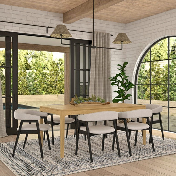 Alpine Furniture Cove Rectangular Dining Table With Tapered Legs And Durable Mindy Wood Construction For Entertaining Light Oak 3859OAK-72