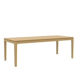 Alpine Furniture Cove Extension Dining Table With Smooth Leaf, Tapered Legs & Natural Wood Grain For 6–8 Guests Light Oak 3859OAK-90