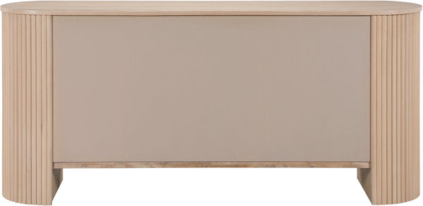 Meridian Furniture Belinda Fluted Oak Veneer Sideboard Buffet with Sleek Finish for Modern Dining Room Storage Oak 385Oak
